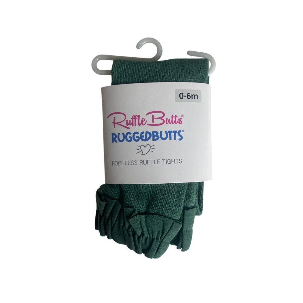 Ruffle Butts‎ Infant Footless Tights Spruce Green Size 0-6 Months New